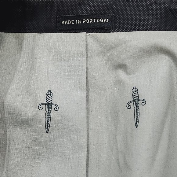 John Varvatos Solano Mens Blazer 46L US‎ Black Sport Jacket Dagger Buttons - Picture 8 of 10